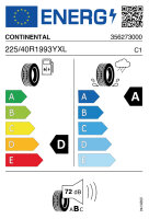 CONTINENTAL SPORT CONTACT 5  225/40 R19 93Y MO EXTENDED...
