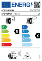 CONTINENTAL WINTER CONTACT TS 870P 275/45 R21 110V FR...