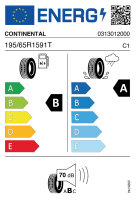 CONTINENTAL ULTRACONTACT 195/65 R15 91T  Sommerreifen
