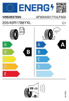 VREDESTEIN ULTRAC + 205/45 R17 88Y  Sommerreifen