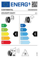 CONTINENTAL WINTER CONTACT TS 850P  205/60 R16 92H AO...