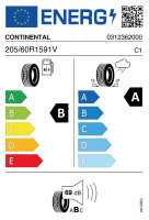 CONTINENTAL ULTRACONTACT 205/60 R15 91V  Sommerreifen